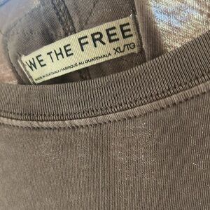 Free people WE ARE FREE NWT KHAKI XL TEE/ 27 in l/ by 25 in width/stitching